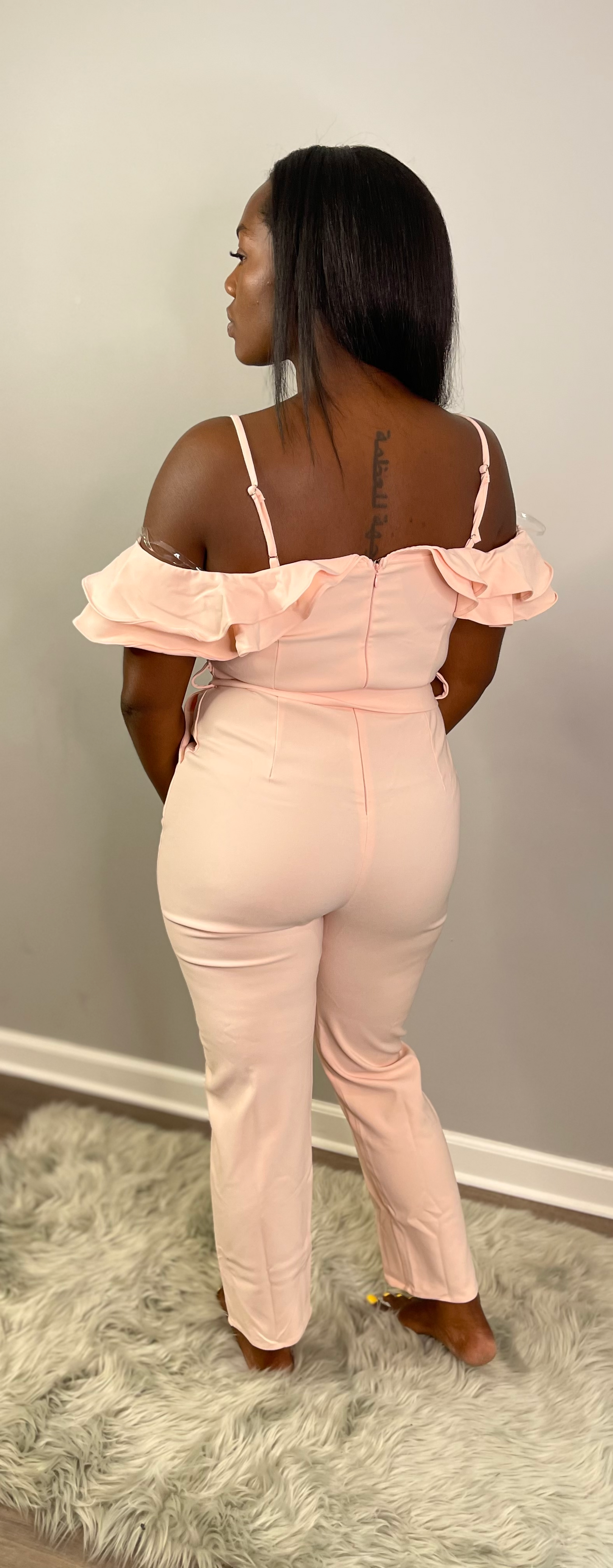 Don't be Shy Jump Suit-Blush