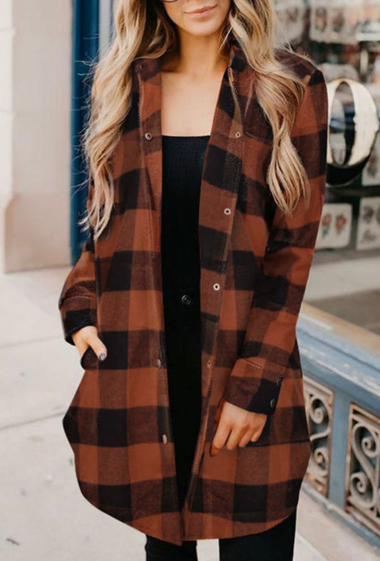 Orange & Black Long Flannel