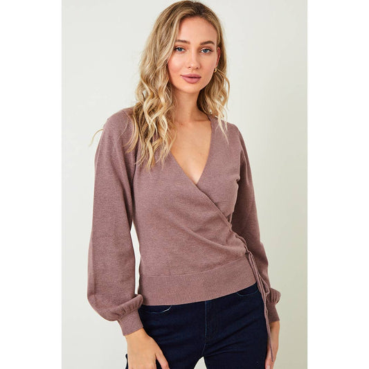 Mauve Bell Sleeve Sweater