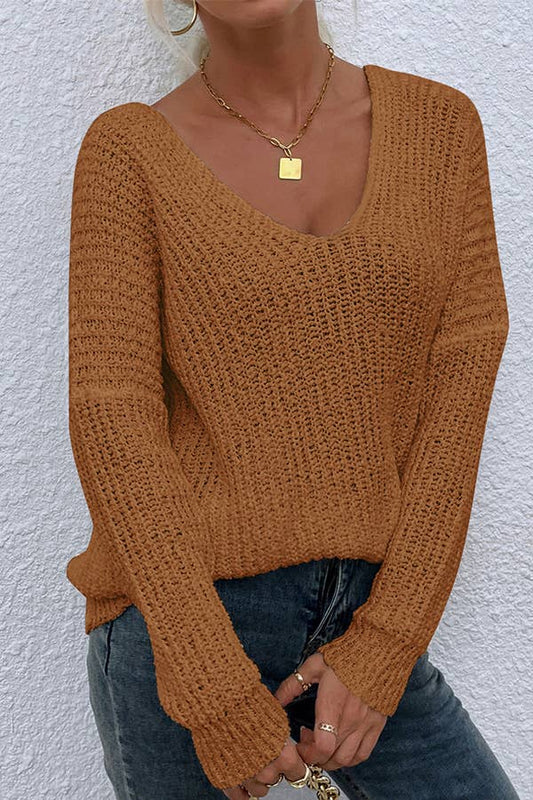 Caramel V-neck Sweater